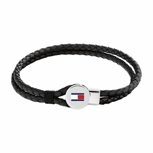 צמיד עור שחור לגבר Tommy Hilfiger מסדרת Bruce Leather B2790654