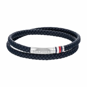 צמיד עור כחול לגבר Tommy Hilfiger מסדרת SS24 Double 2790549