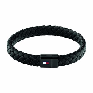 צמיד עור שחור לגבר Tommy Hilfiger לגבר מסדרת Round Braided Bracelet 2790331