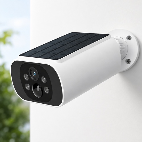 מצלמת אבטחה סולארית אלחוטית 4MP עם Wi-Fi, ראיית לילה וזיהוי AI