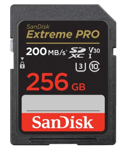 כרטיס זיכרון SanDisk Extreme Pro S.D EX 4K 200MB/s V30 256GB