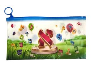 10 קלמר אותיות זיפר/ כחול