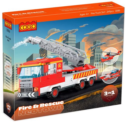 ערכת הרכבה 3 ב-1 כבאית חילוץ והצלה 249 חלקים 3086