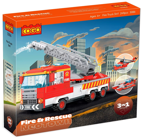 ערכת הרכבה 3 ב-1 כבאית חילוץ והצלה 249 חלקים 3086