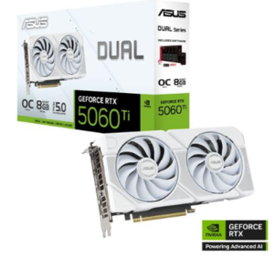 כרטיס מסך ASUS RTX5060TI 16GB WHITE 2FAN 16GB HDMI 3DP GDDR7 90YV0MH6