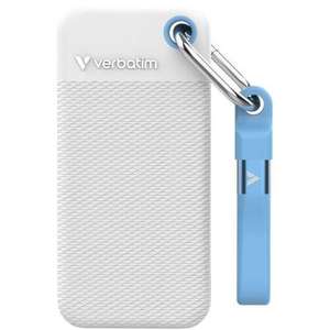 כונן SSD חיצוני עם מחזיק מפתחות VERBATIM POCKET SD /1TB//USB C/BLUE /WHITE
