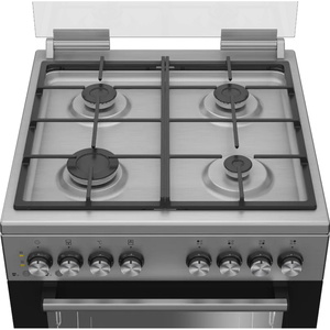 תנור אפייה דו תאי משולב כיריים גז - 4 להבות Beko בקו KFDM6126BX