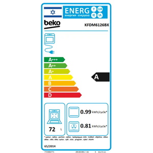 תנור אפייה דו תאי משולב כיריים גז - 4 להבות Beko בקו KFDM6126BX