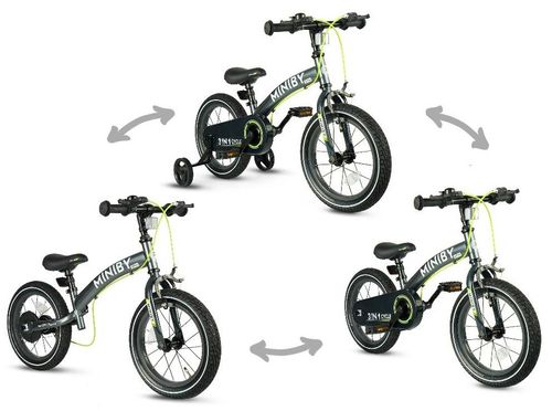 אופני ילדים MINIBY 3in1 לגילאי 3-6 שנים - ירוק