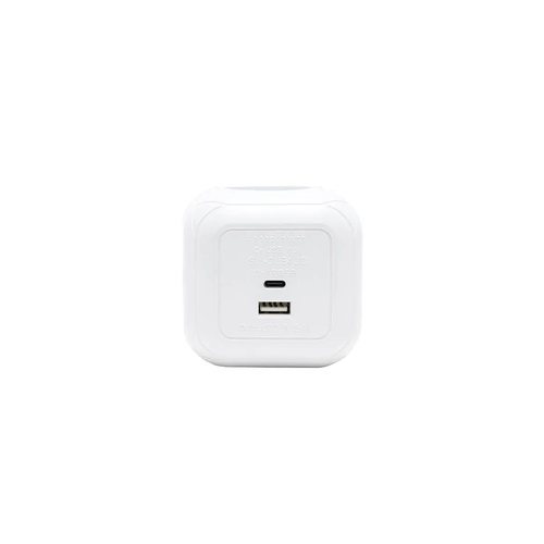 קובייה מפצל חשמל 4 שקעים + TYPE C ו-USB