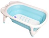 אמבטיה מתקפלת לתינוק עם רגלים מתקפלות ומונע החלקה - לבן/תכלת
