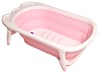אמבטיה מתקפלת לתינוק עם רגלים מתקפלות ומונע החלקה - לבן/ורוד