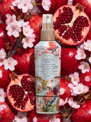 ספריי קרם גוף Rudy Profumi Fruit juice Pomegranate and Cherry Blossom Spray Body Lotion 150ml  