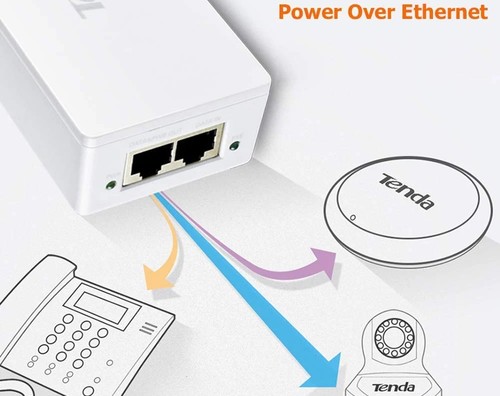 מזרק מתח 1 ג'יגה-ביט PoE Injector בהספק עד 30W דגם Tenda PoE30G-AT