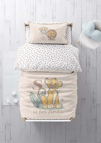 מצעים למיטת תינוק / מעבר - 100% כותנה - סימבה החמוד