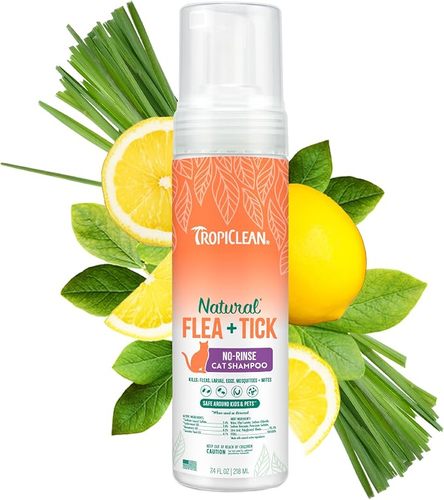 TropiClean Flea+Tick No-Rinse Cat Shampoo 218ml