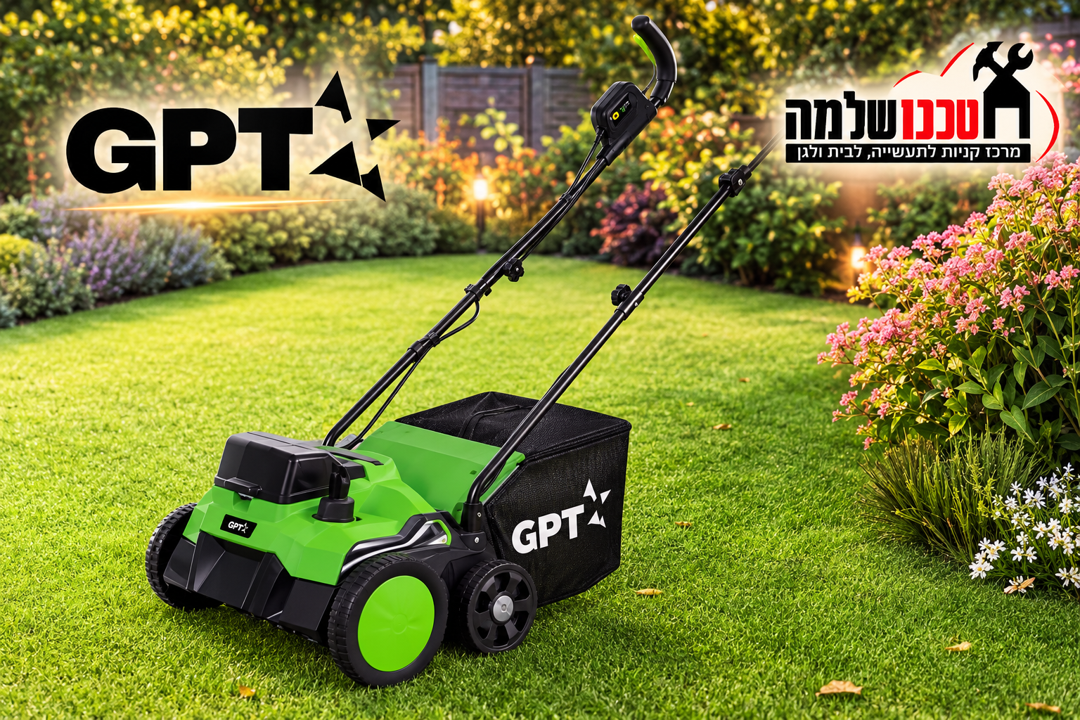 שואב נטען לדשא סינטטי + 2 סוללות 4A ומטען (2X20V) 40V תוצרת חברת GPT