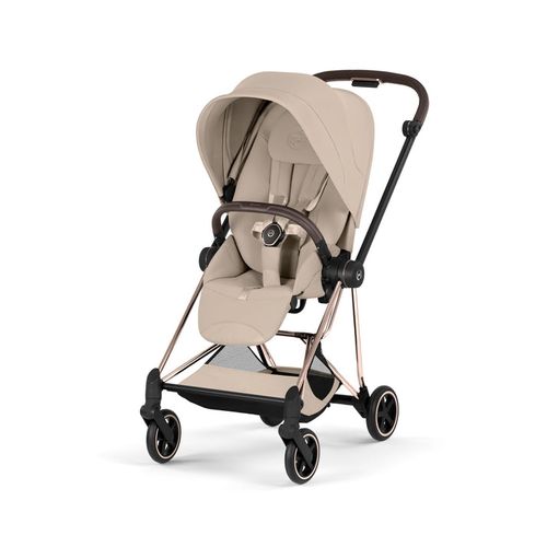 עגלת תינוק מיוס Cozy Beige Mios 4 בז' שלדה רוזגולד