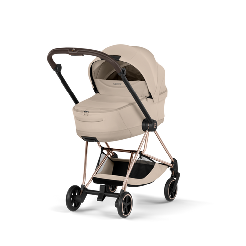 עגלת תינוק מיוס Cozy Beige Mios 4 בז' שלדה רוזגולד