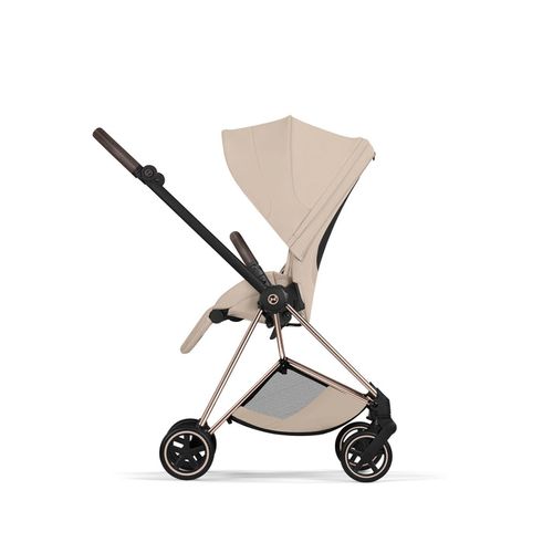 עגלת תינוק מיוס Cozy Beige Mios 4 בז' שלדה רוזגולד