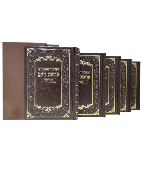 סט מחזורים דמוי עור כוונת הלב - צבע חום / פורמט בינוני