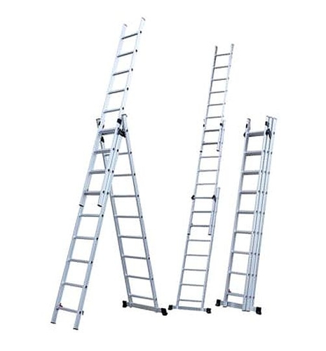 סולם אלומיניום מתארך  12X3 שלבים  גובה מקסימלי  8.04 מ' KR-0342 