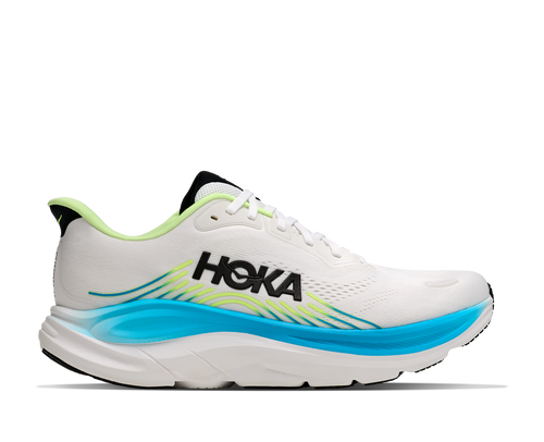 נעלי ריצה HOKA Clifton 11 Wide לגברים HOK308M-FLCK בגוון פרוסט/שחור - מבט צד על סוליית CMEVA גבוהה ברוחב 2E במידות עד US 15