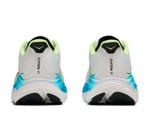 נעלי ריצה HOKA Clifton 11 Wide לגברים HOK308M-FLCK בגוון פרוסט/שחור - מבט צד על סוליית CMEVA גבוהה ברוחב 2E במידות עד US 15 - תקריב
