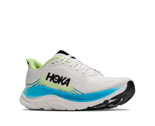 נעלי ריצה HOKA Clifton 11 Wide לגברים HOK308M-FLCK בגוון פרוסט/שחור - מבט צד על סוליית CMEVA גבוהה ברוחב 2E במידות עד US 15 - בשימוש