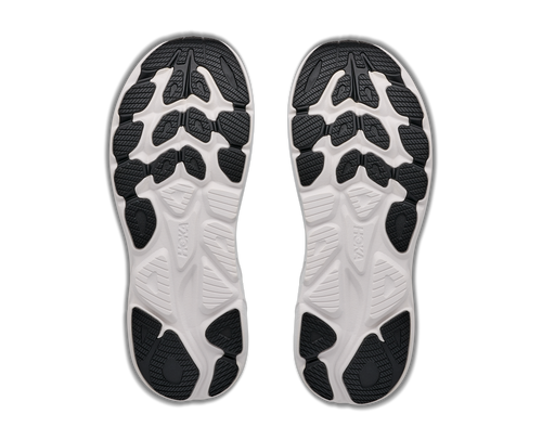 נעלי ריצה HOKA Clifton 11 Wide לגברים HOK308M-FLCK בגוון פרוסט/שחור - מבט צד על סוליית CMEVA גבוהה ברוחב 2E במידות עד US 15 - תכולת האריזה