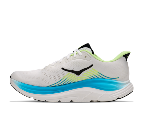 נעלי ריצה HOKA Clifton 11 Wide לגברים HOK308M-FLCK בגוון פרוסט/שחור - מבט צד על סוליית CMEVA גבוהה ברוחב 2E במידות עד US 15 - פרטי מוצר