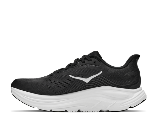 נעלי ריצה HOKA Clifton 11 Wide לגברים HOK308M-BWHT בגוון שחור/לבן - מבט צד על סוליית CMEVA לבנה גבוהה ברוחב 2E לריצת כביש - פרטי מוצר