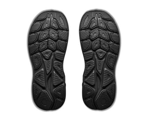 נעלי ריצה HOKA Clifton 11 Wide לגברים HOK308M-BBLC בשחור מלא - מבט צד על סוליית CMEVA גבוהה ברוחב 2E לריצת כביש יומיומית - תכולת האריזה