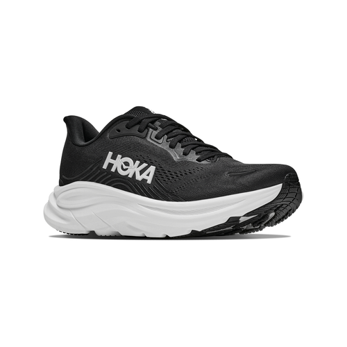 נעלי ריצה HOKA Clifton 11 X-Wide לנשים HOK309W-BWHT בגוון שחור/לבן - מבט צד על סוליה לבנה גבוהה בתבנית רחבה במיוחד - פרטים נוספים