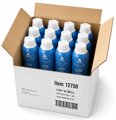 ארגז 12 יחידות ספריי ANDIS Cool Care Plus לחיטוי, קירור ותחזוקת להבים