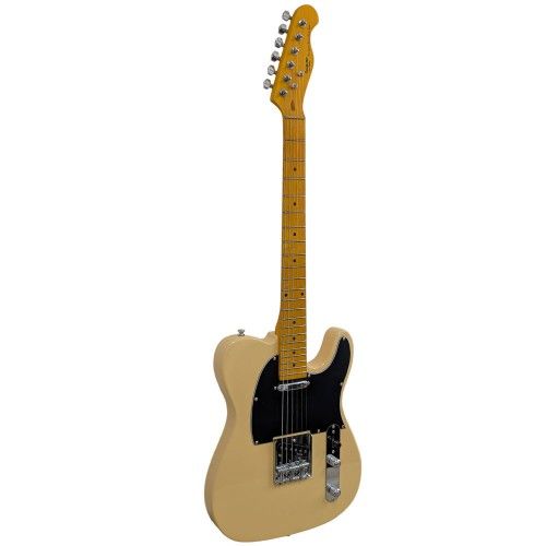 גיטרה חשמלית Tele Style SQOE SETL250 YO בצבע Vintage Yellow