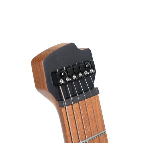 גיטרה חשמלית + נרתיק CORT SPACE G6MS SGTK headless Semi Gloss Trans Black