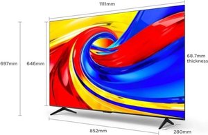 טלוויזיה חכמה 50 אינץ' TCL 4K Premium QLED Google TV 50P7L - 