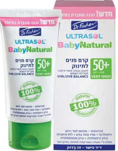 קרם הגנה לפנים תינוקות ד"ר פישר מס 50+