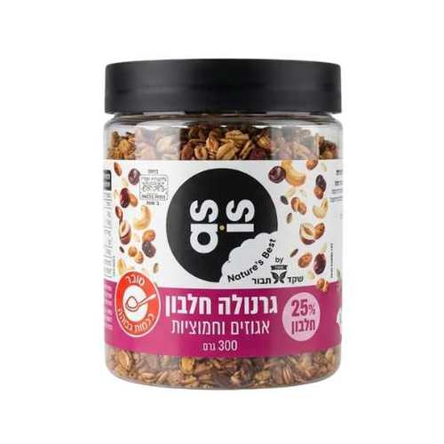 גרנולה חלבון as is אגוזים וחמוציות שקד תבור (300 גרם)