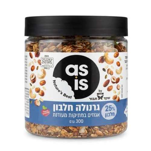 גרנולה חלבון as is אגוזים במתיקות מעודנת מבית שקד תבור – 300 גרם