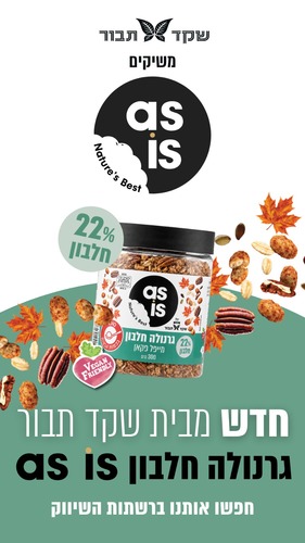 גרנולה חלבון as is מייפל פקאן שקד תבור – 300 גרם