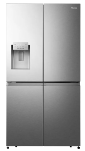מקרר Hisense ארבע דלתות עם בר חיצוני בנפח 584 ליטר נטו דגם RQ760N4SASE בצבע נירוסטה
