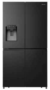 מקרר Hisense ארבע דלתות עם בר חיצוני בנפח 584 ליטר נטו דגם RQ760N4SBFE בצבע שחור