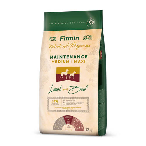 מזון יבש פיטמין Nutritional Programme כבש ובקר Medium Maxi Maintenance לכלבים בוגרים 12 ק
