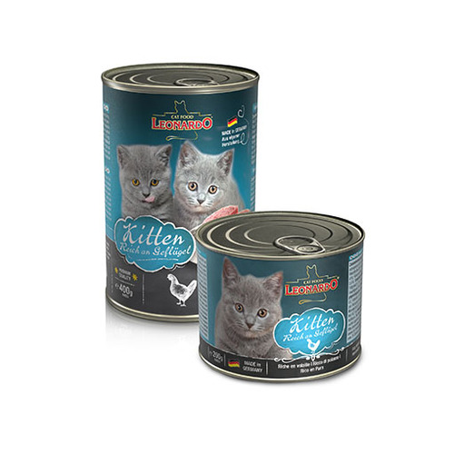 לאונרדו - Leonardo - מזון חתולים מעדן לגורים - Kitten - עוף - פחית 400 גרם 10% הנחה בקניית 10 יח 