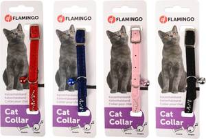 פלמינגו קולר לחתול גל יהלומים (עיטור אבנים) | Flamingo Cat Collar Wave Rhinestones