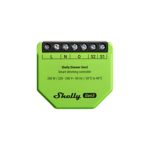 עמעם חכם Shelly Dimmer Gen3 לשליטה ועמעום תאורה – ללא צורך באפס
