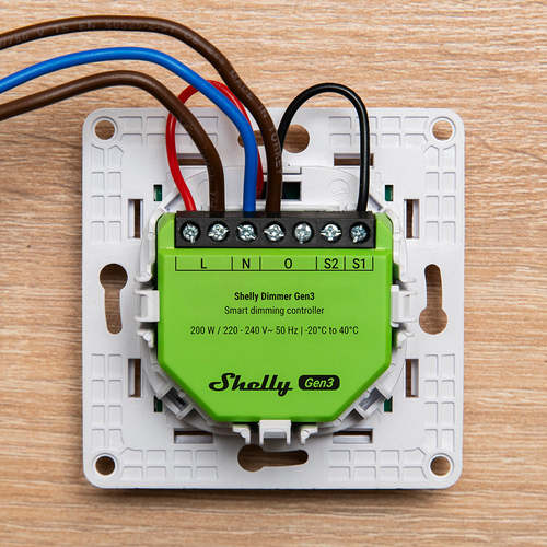 עמעם חכם Shelly Dimmer Gen3 לשליטה ועמעום תאורה – ללא צורך באפס