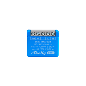 ממסר חכם זעיר Shelly 1 Mini Gen4 מגע יבש (Dry Contact) – Wi-Fi, Zigbee & Matter